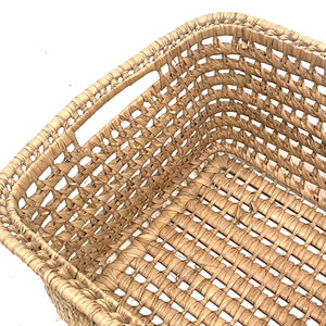 Rectangular natural fiber basket