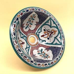 Arabic floral ceramic washbasin 35cm