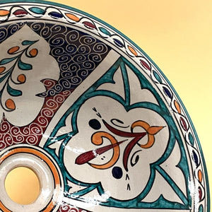 Arabic floral ceramic washbasin 35cm