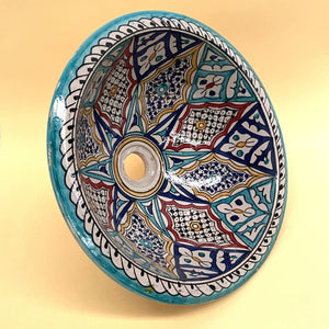 Arabic multicolor ceramic washbasin 40cm