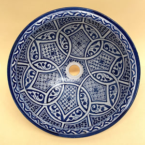 Moroccan ceramic washbasin from Fez 40cm