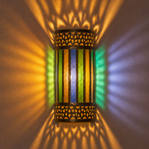 aplique marroquí cilíndrico cristal 28cm