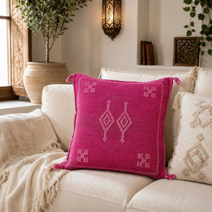 cojín seda cactus lifestyle rosa