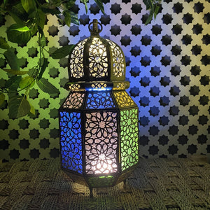 Arabic Octagonal Brass Lantern 38cm | Arab Lamps