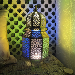 Arabic Octagonal Brass Lantern 38cm | Arab Lamps