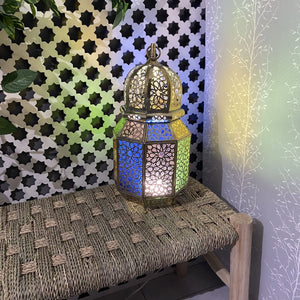Arabic Octagonal Brass Lantern 38cm | Arab Lamps
