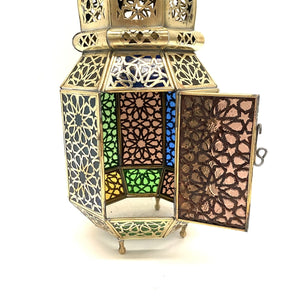 Arabic Octagonal Brass Lantern 38cm | Arab Lamps