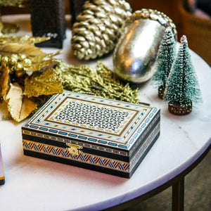 Joyero rectangular de taracea granadina