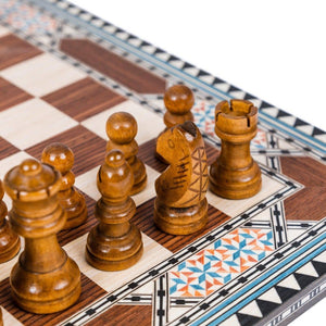 juego ajedrez taracea granadina fichas