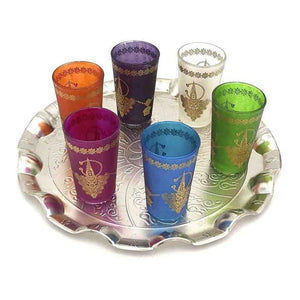 Juego de 6 vasos de té marroquíes Mano de Fátima