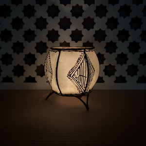 portavelas marroquí piel natural 13x11