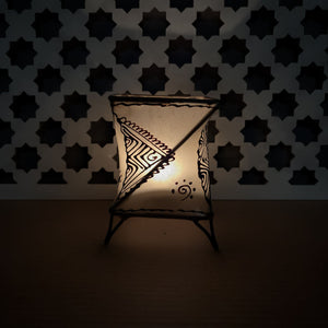 portavelas marroquí piel natural gallo on