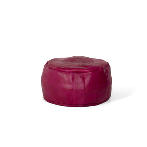 Puff árabe de cuero liso en varios colores