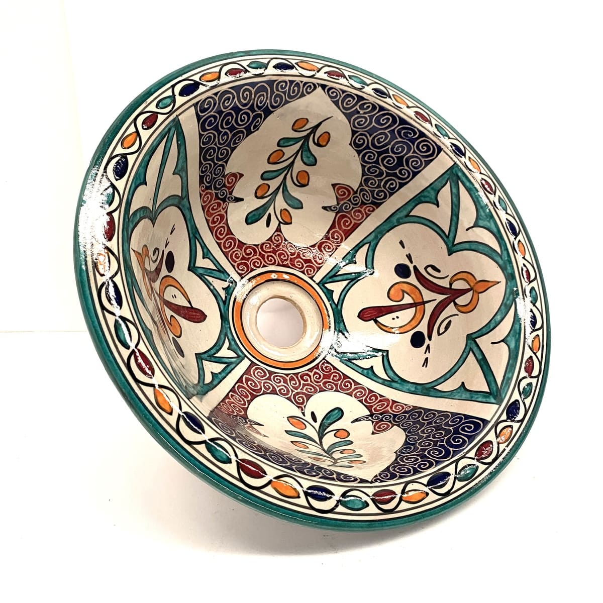 Arabic floral ceramic washbasin 35cm