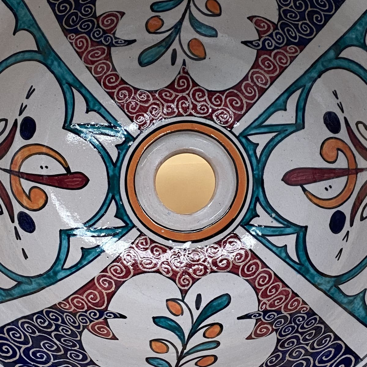 Arabic floral ceramic washbasin 35cm