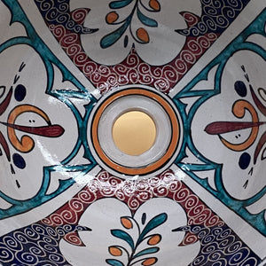Arabic floral ceramic washbasin 35cm
