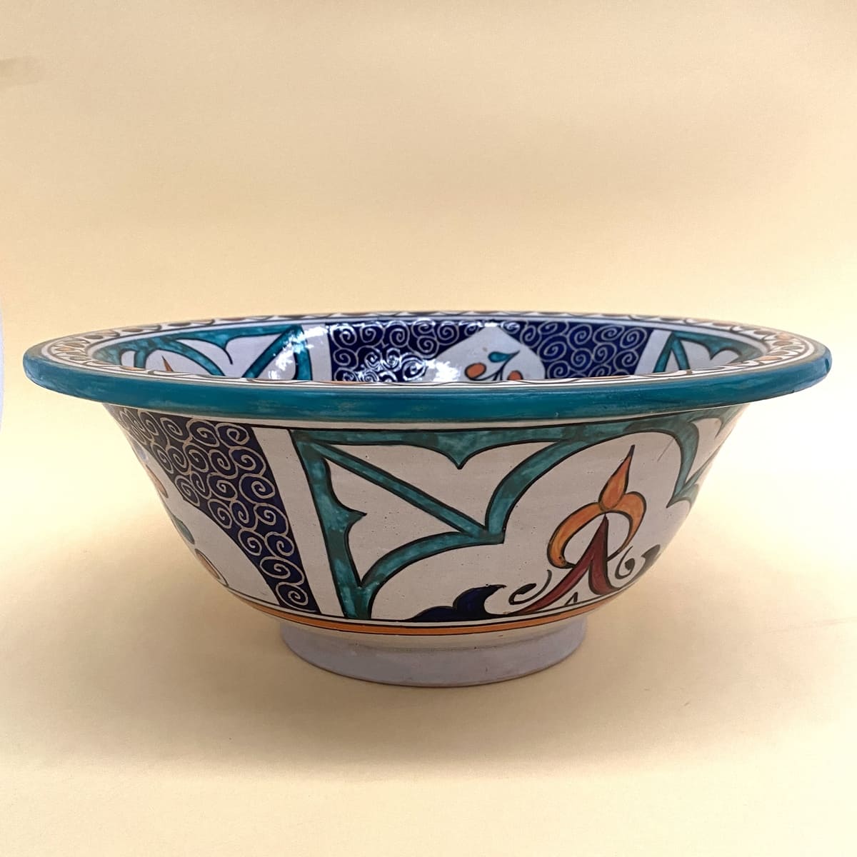 Arabic floral ceramic washbasin 35cm