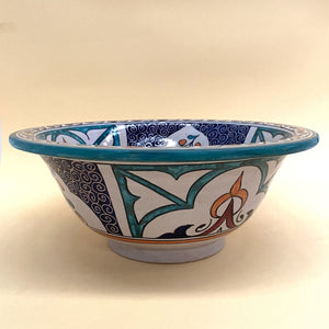 Arabic floral ceramic washbasin 35cm