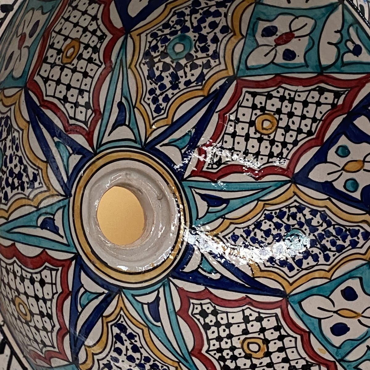 Arabic multicolor ceramic washbasin 40cm