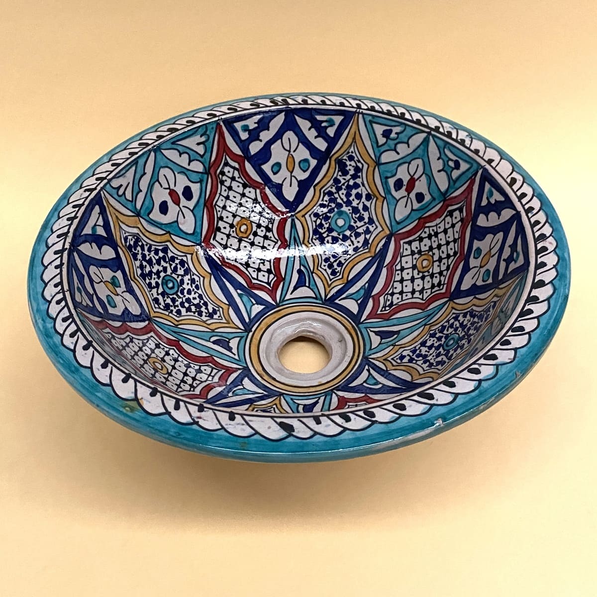 Arabic multicolor ceramic washbasin 40cm