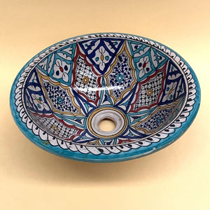 Arabic multicolor ceramic washbasin 40cm