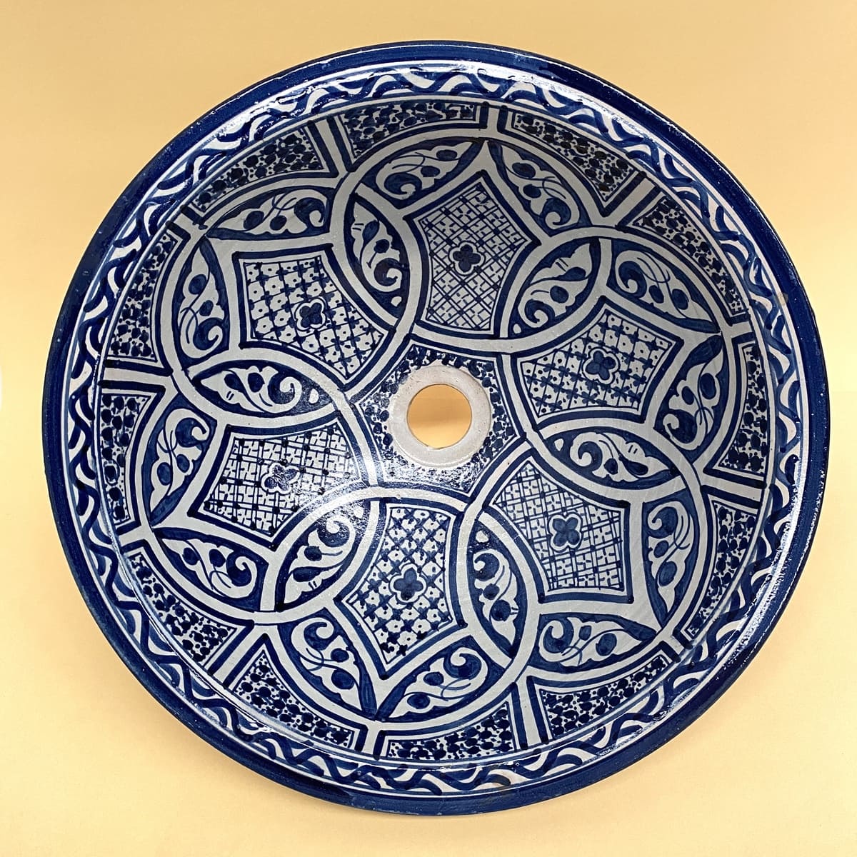 Moroccan ceramic washbasin from Fez 40cm