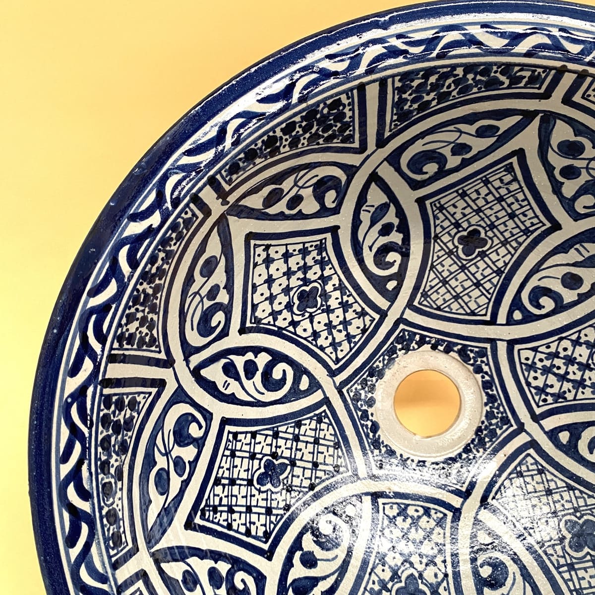 Moroccan ceramic washbasin from Fez 40cm