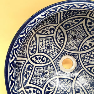 Moroccan ceramic washbasin from Fez 40cm