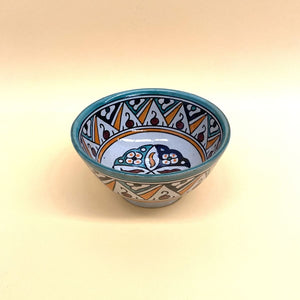 Multicolored green ceramic Arabic salad bowl 18cm