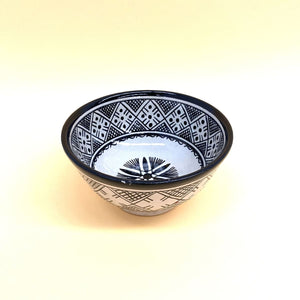 Berber style black and white Arabic salad bowl 18cm