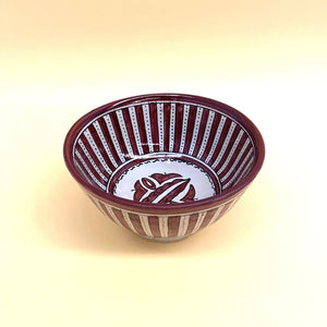 Arabic ceramic salad bowl Fez Garnet 18cm