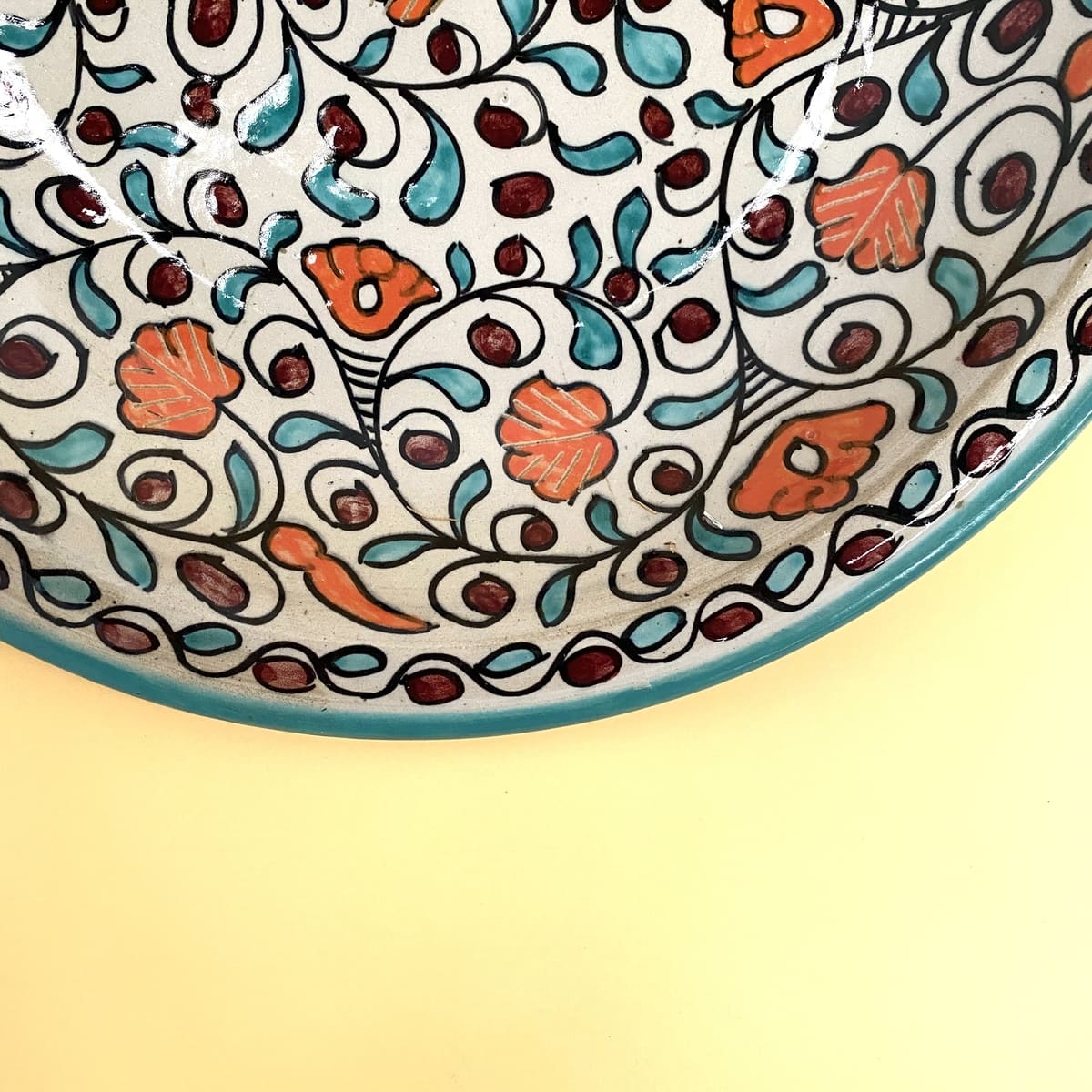 Floral Arabic ceramic plate 40cm