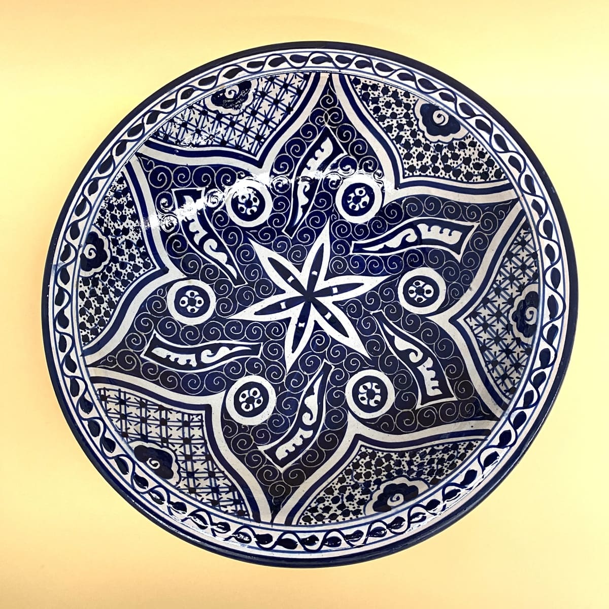 Arabic blue and white ceramic plate 40cm