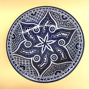 Arabic blue and white ceramic plate 40cm