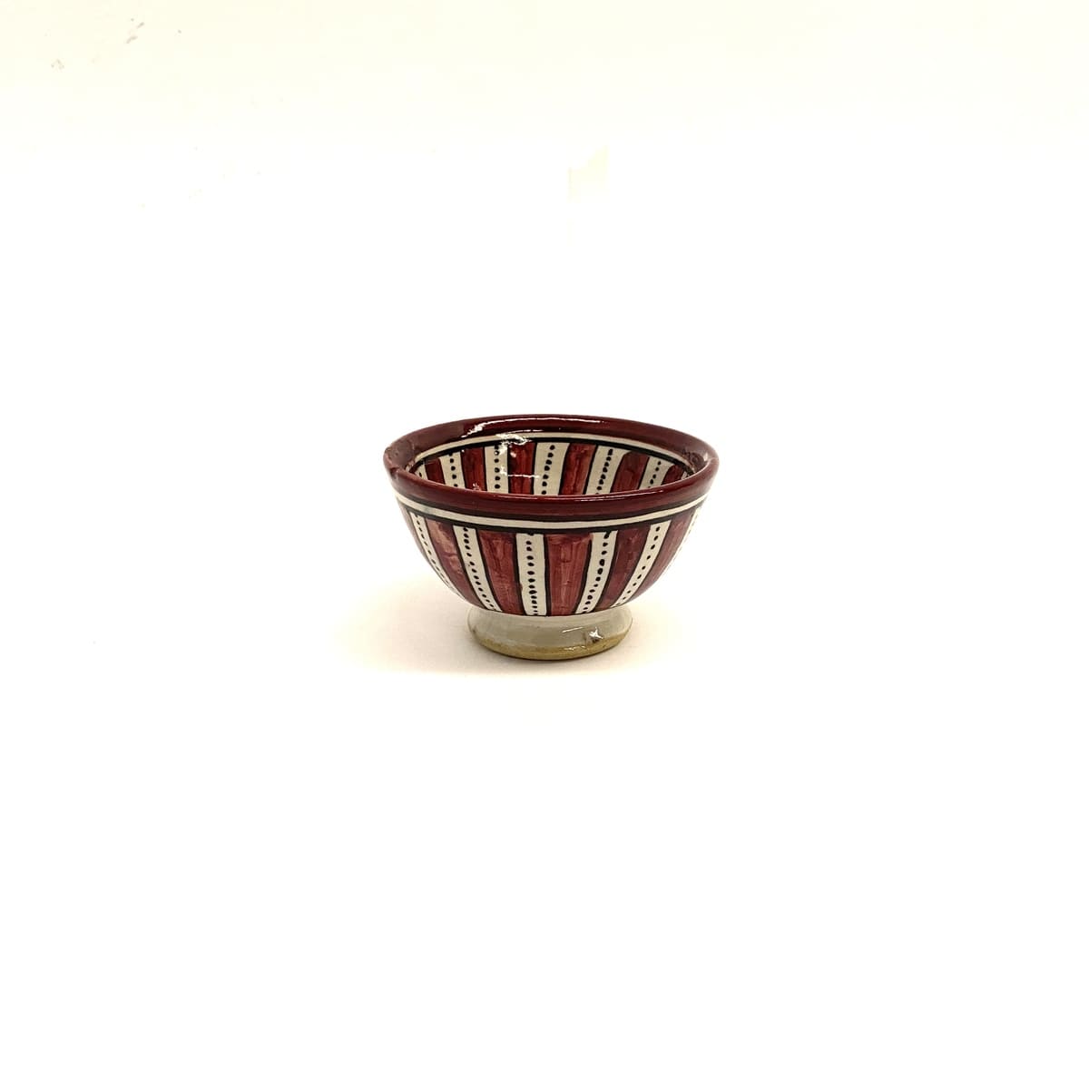 Multicolored Maroon Ceramic Arabic Tapas Bowl