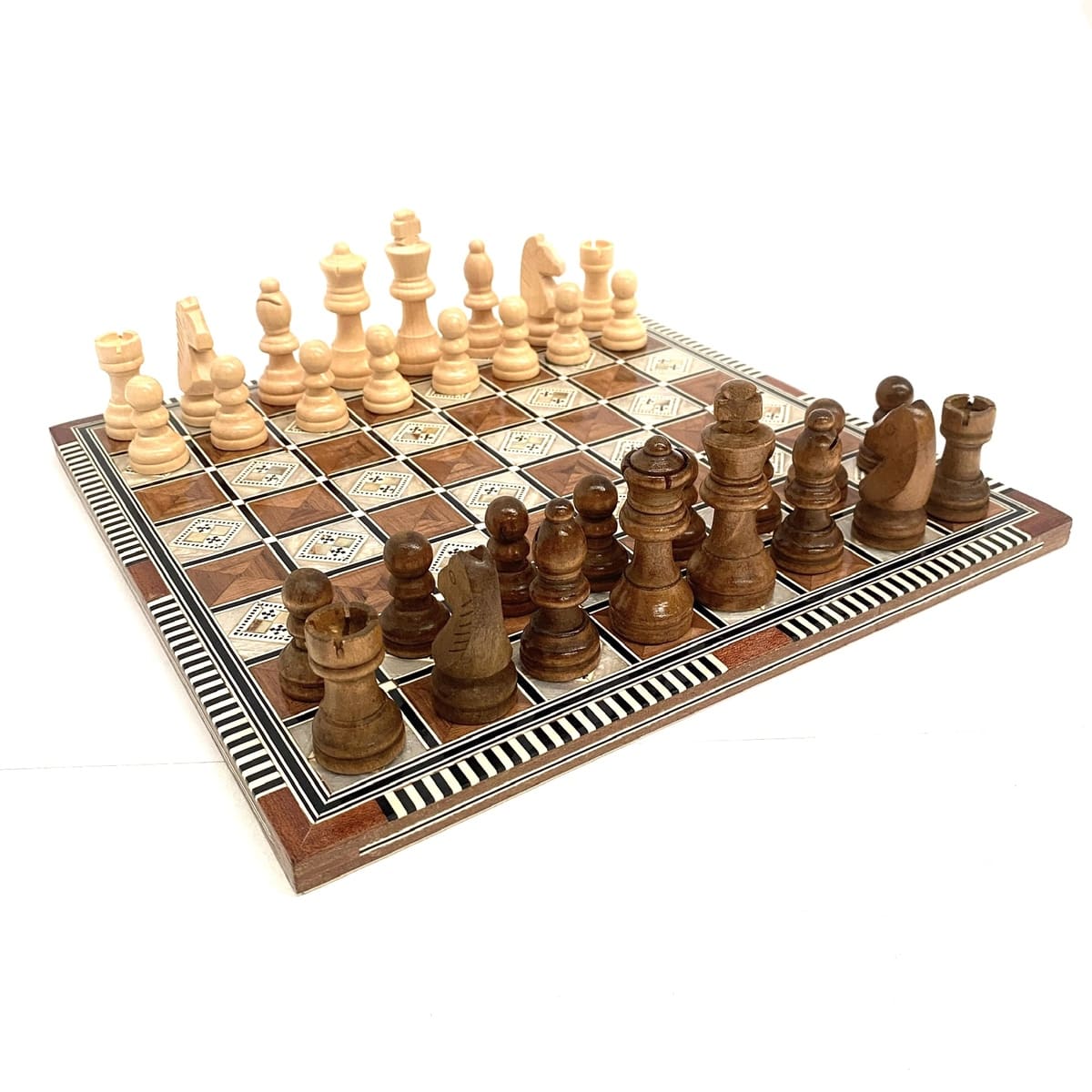 Handmade inlay and wood chess 30x30