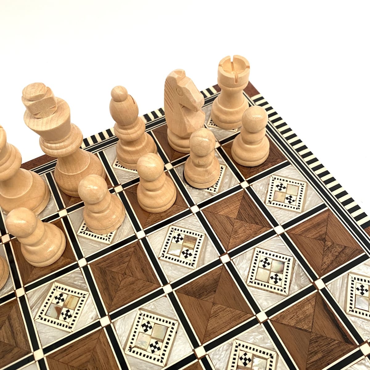 Handmade inlay and wood chess 30x30