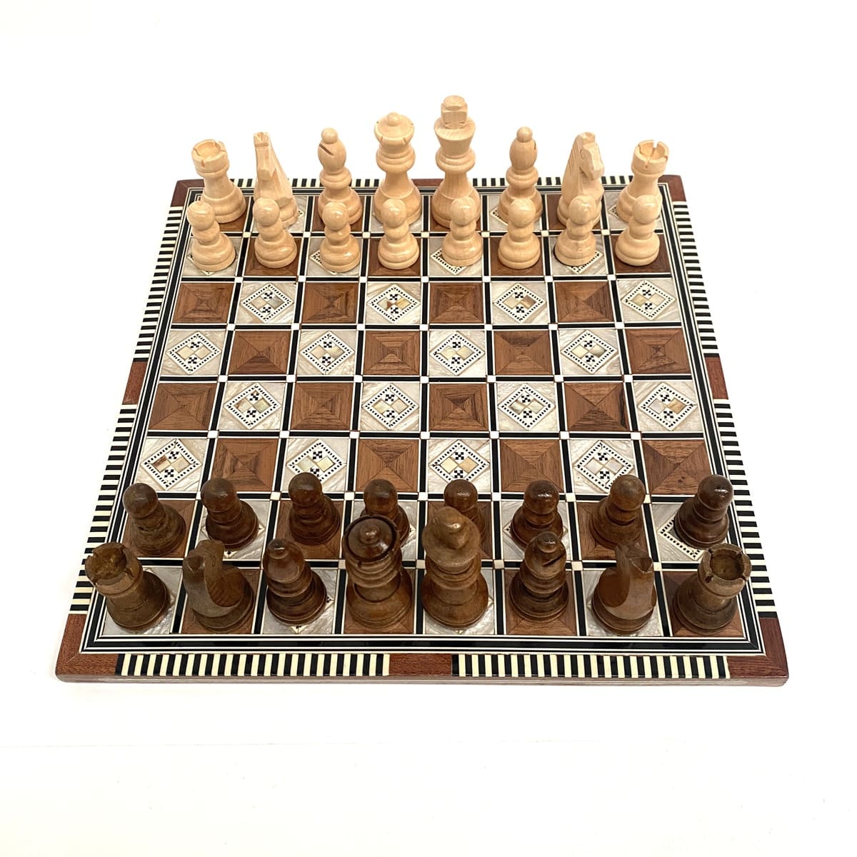 Handmade inlay and wood chess 30x30