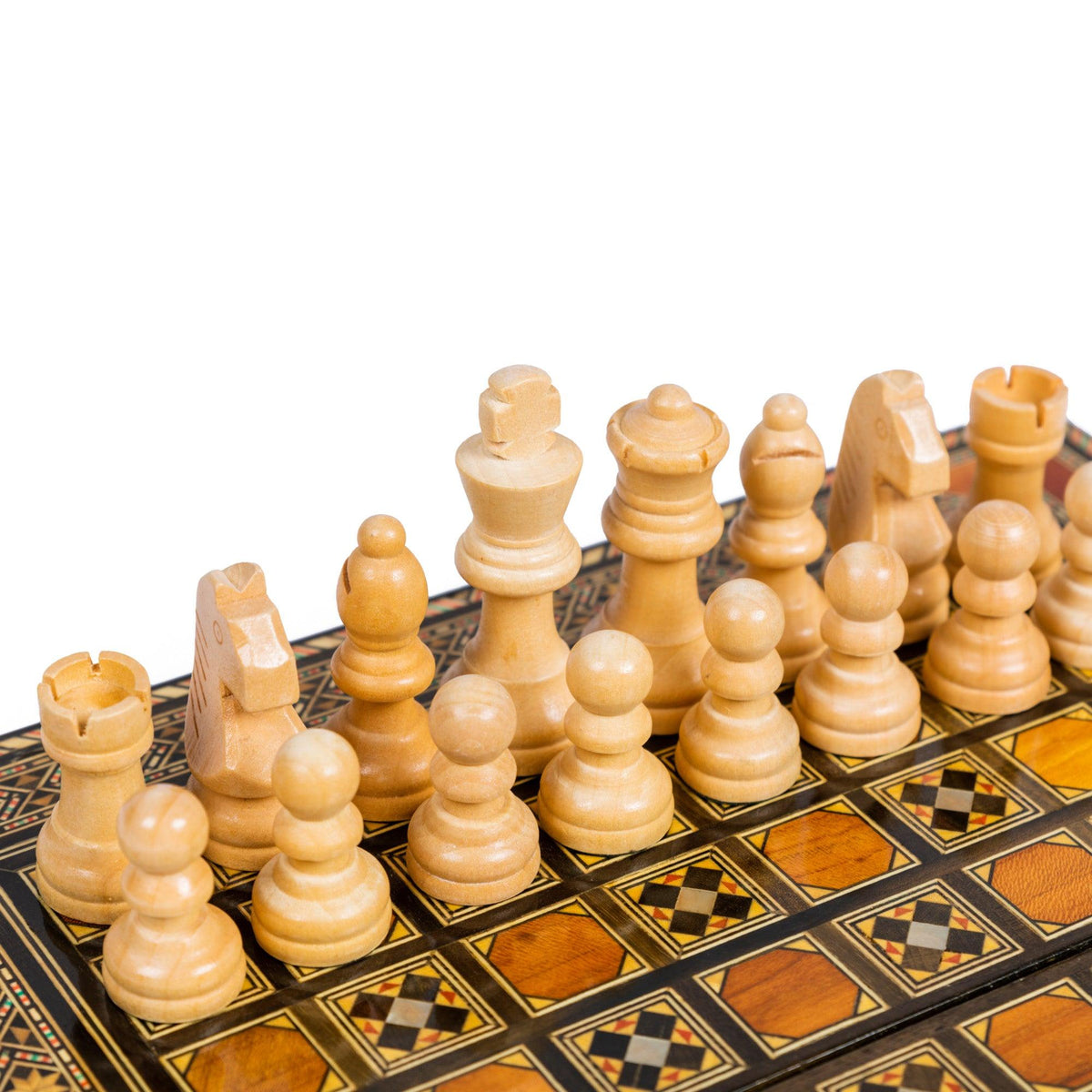 Ajedrez de taracea Damasco en madera