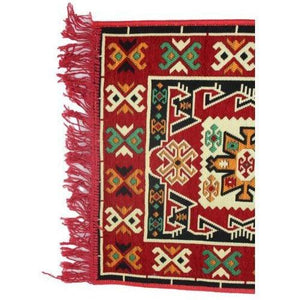 Alfombra turca kilim rojo modelo Dirbalak