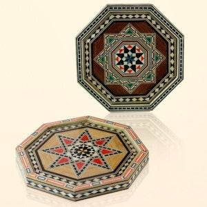 Bandeja octogonal de taracea granadina