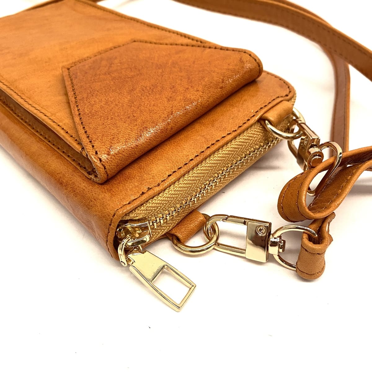 Moroccan natural goat leather wallet + Mobile Case