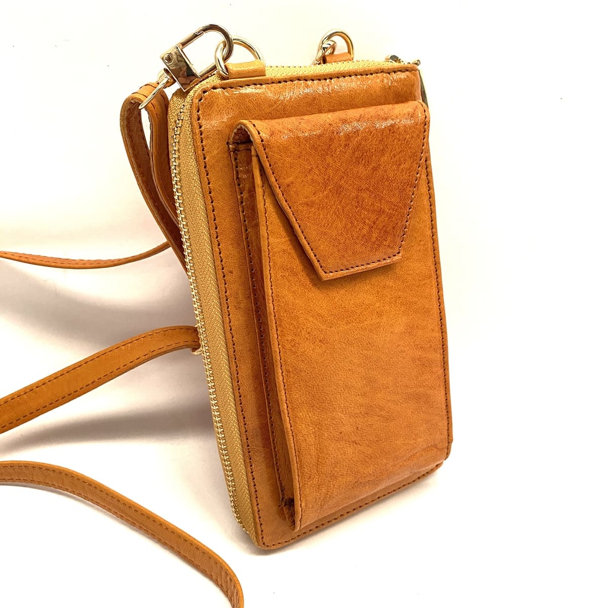Moroccan natural goat leather wallet + Mobile Case