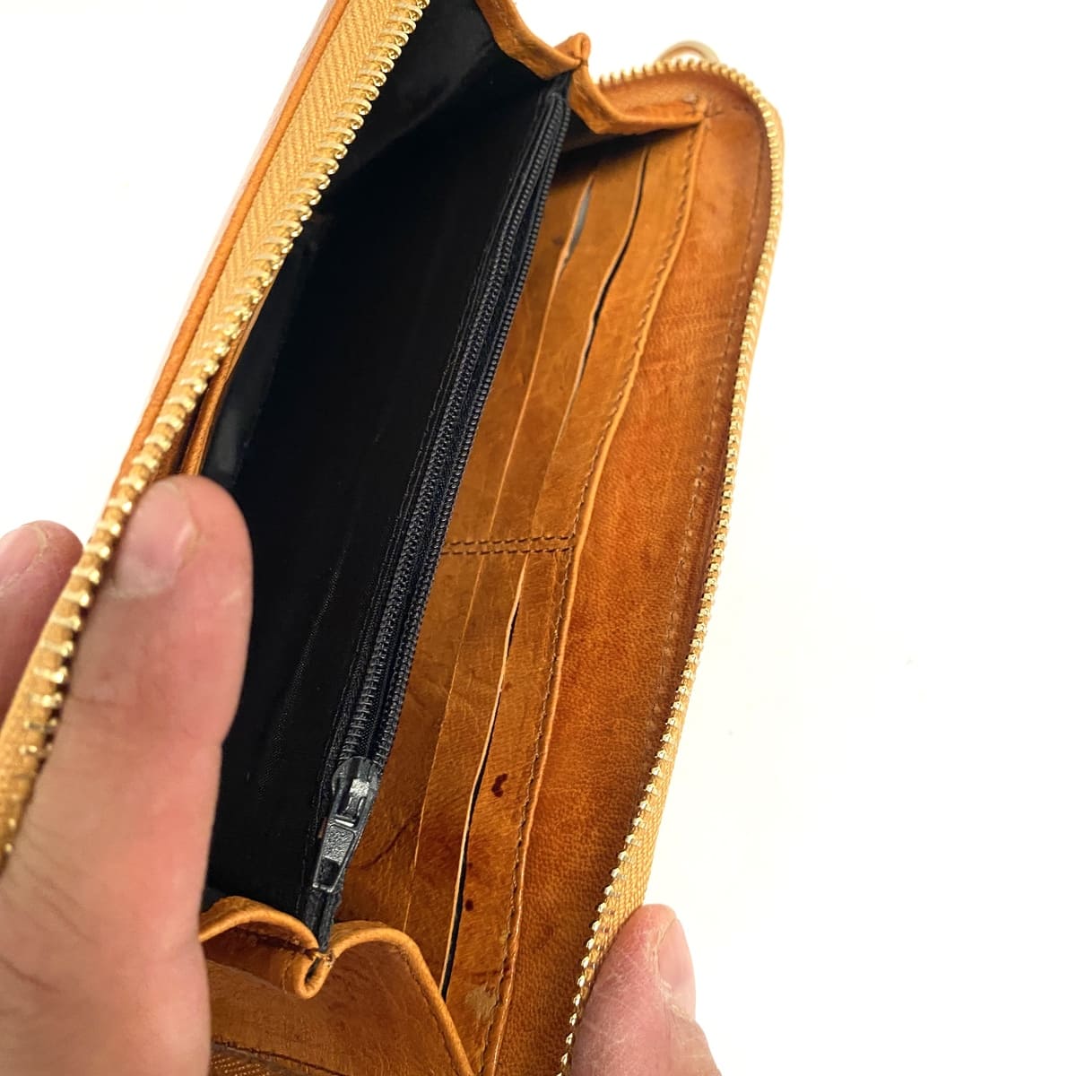 Moroccan natural goat leather wallet + Mobile Case