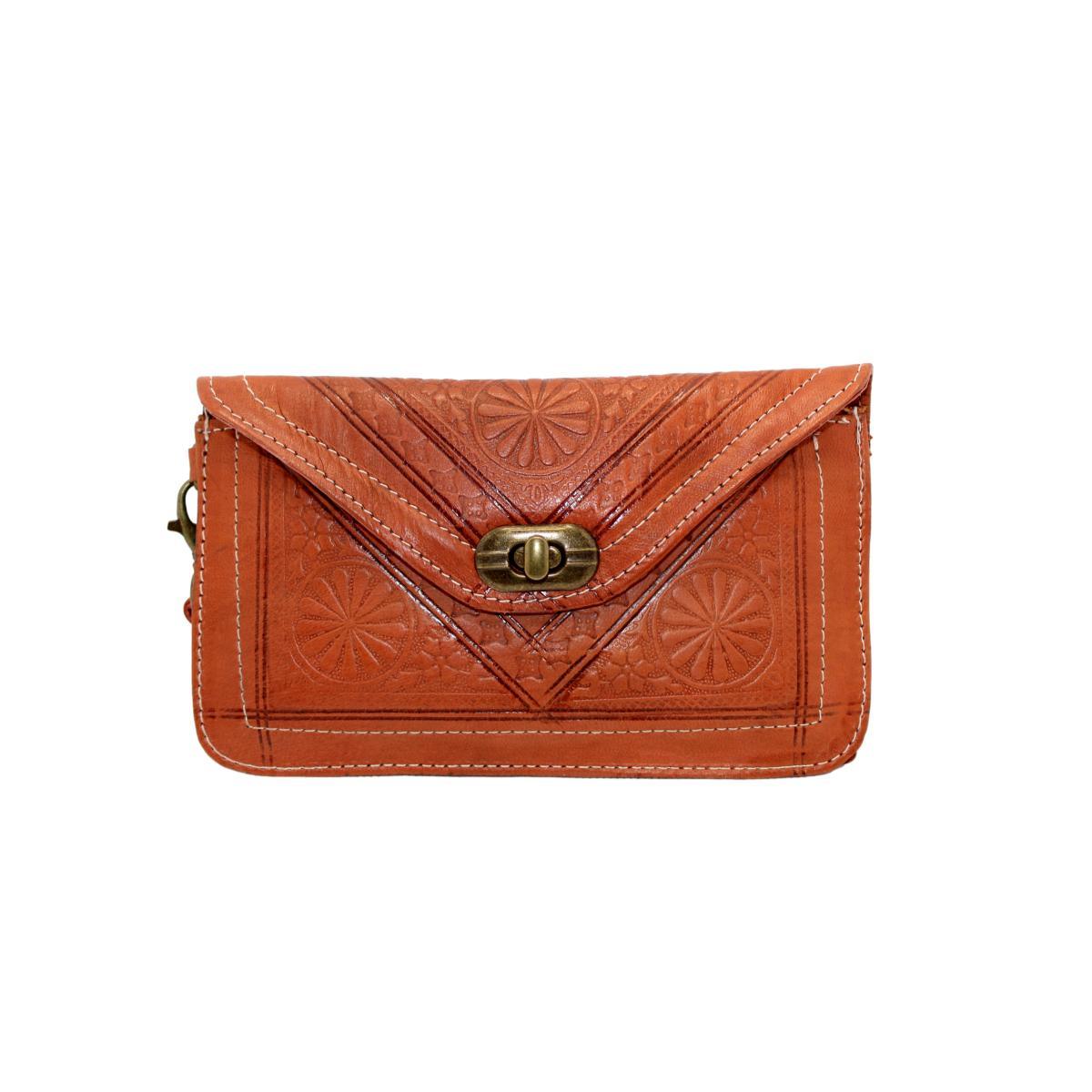 Cartera marroquí de cuero natural con asa - Varios colores