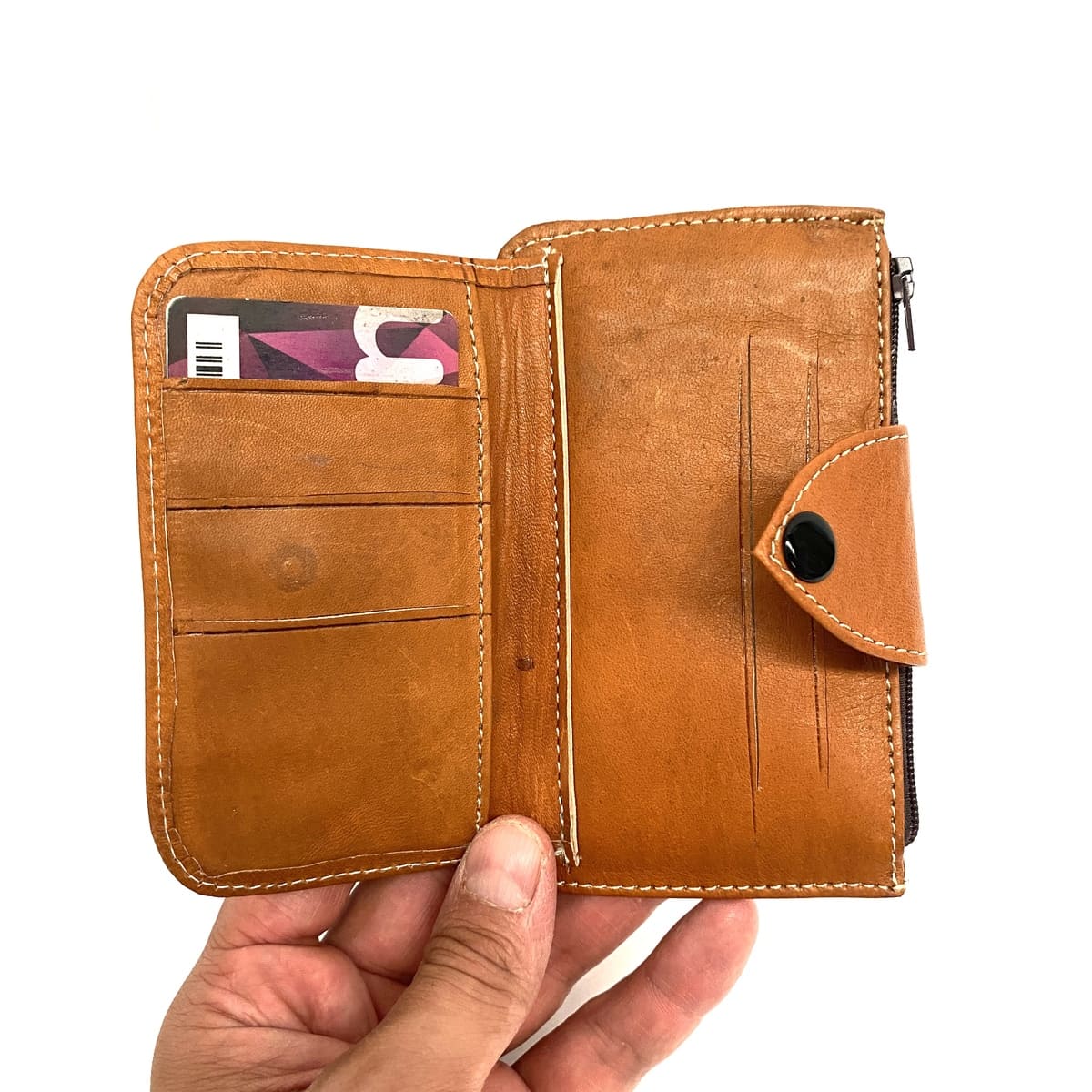 Moroccan Tabihe leather wallet - 100% handcrafted leather goods