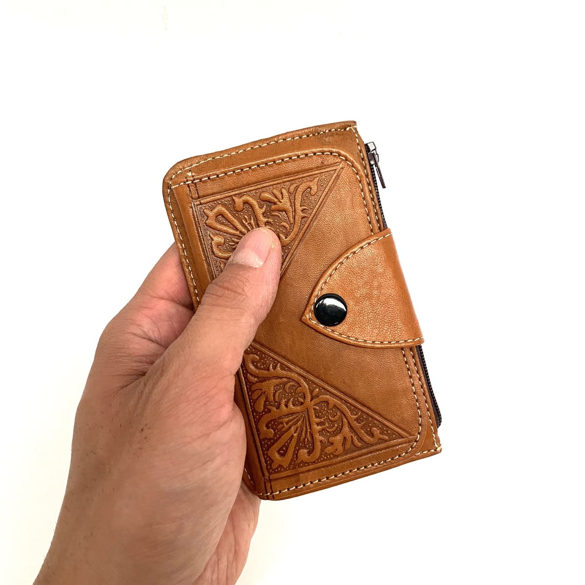 Moroccan Tabihe leather wallet - 100% handcrafted leather goods