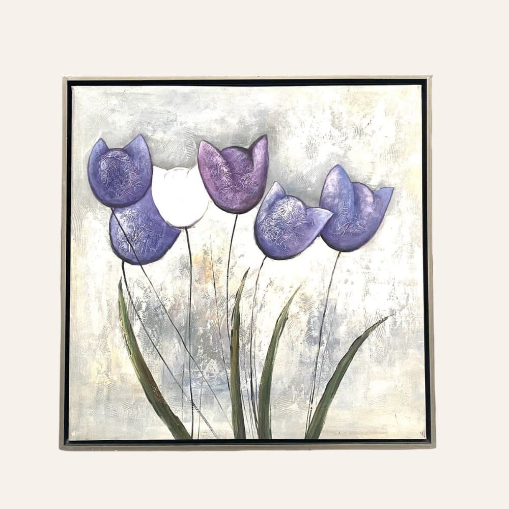 cuadro amapolas azules decoración