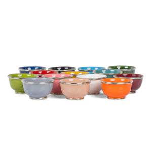 Cuenco árabe de cerámica y alpaca en varios colores