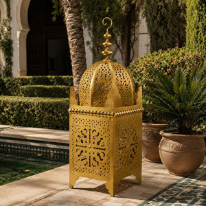 farol árabe de forja oro deluxe